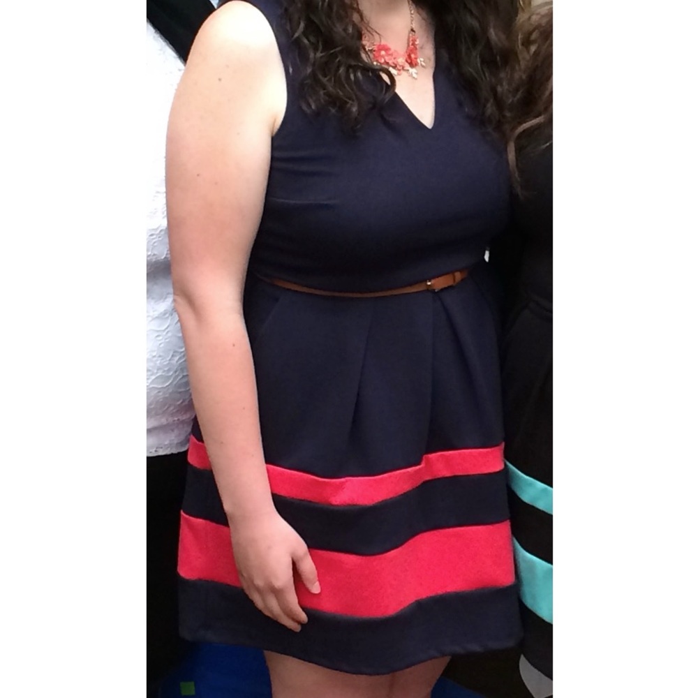 Navy Colorblock Dress